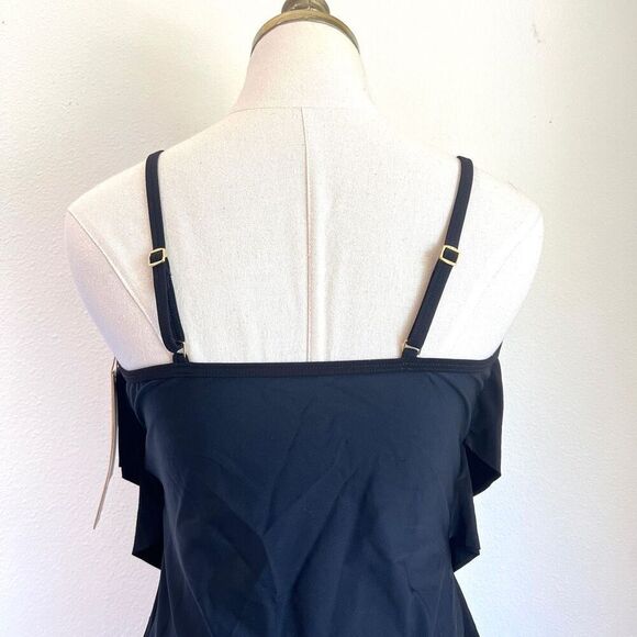 Beyond Control Black Tiered One-Piece Swimsuit Solid Citizen Size 12 - Picture 3 of 7